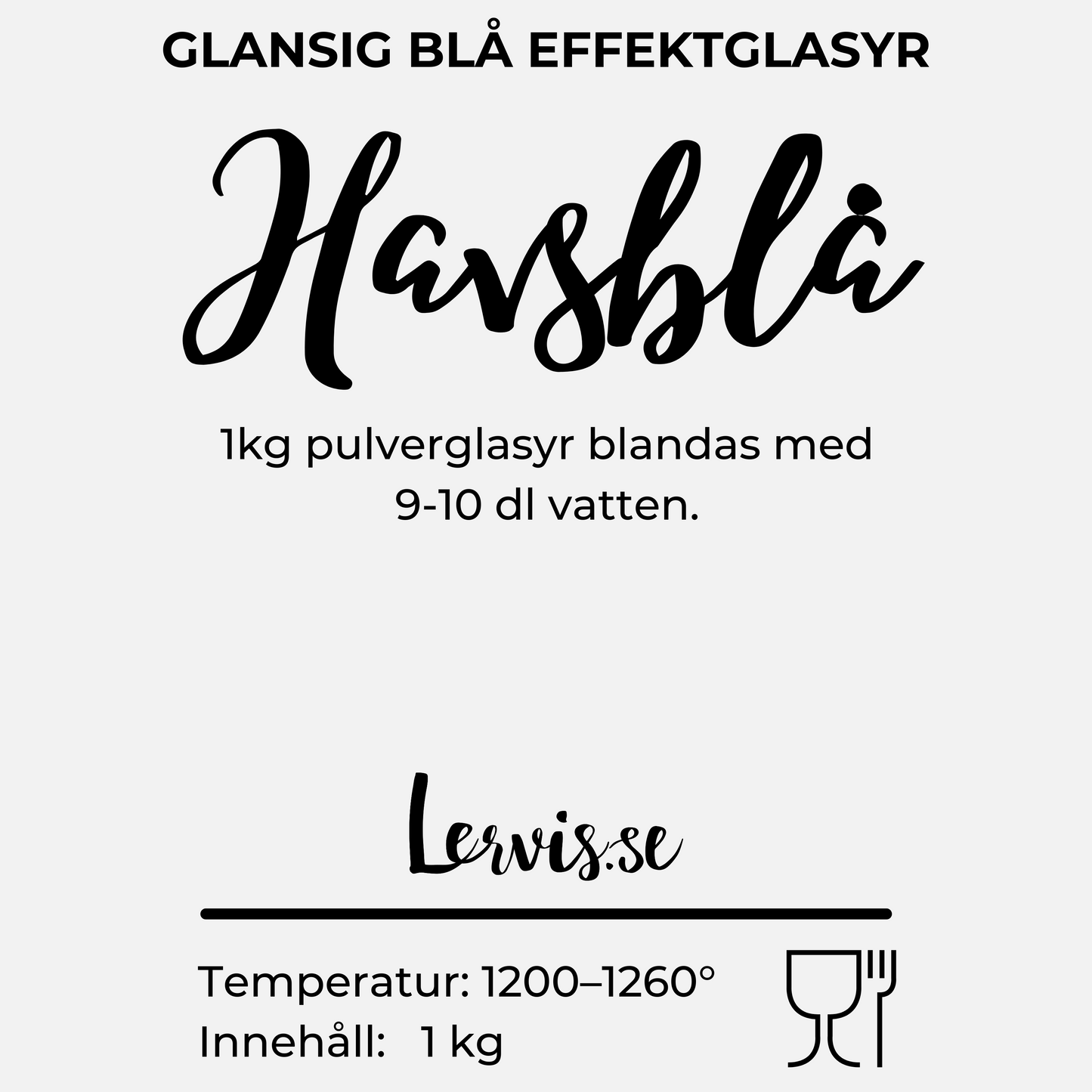 Havsblå pulverglasyr, glansig blå effektglasyr