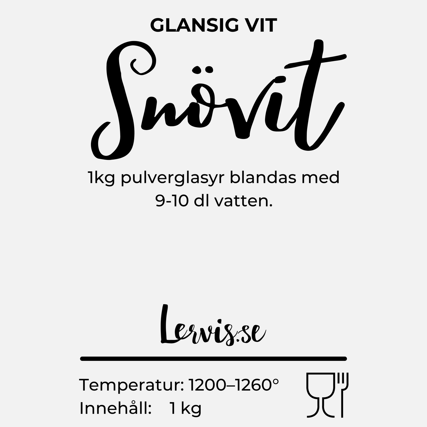 Snövit pulverglasyr, halvblank vit