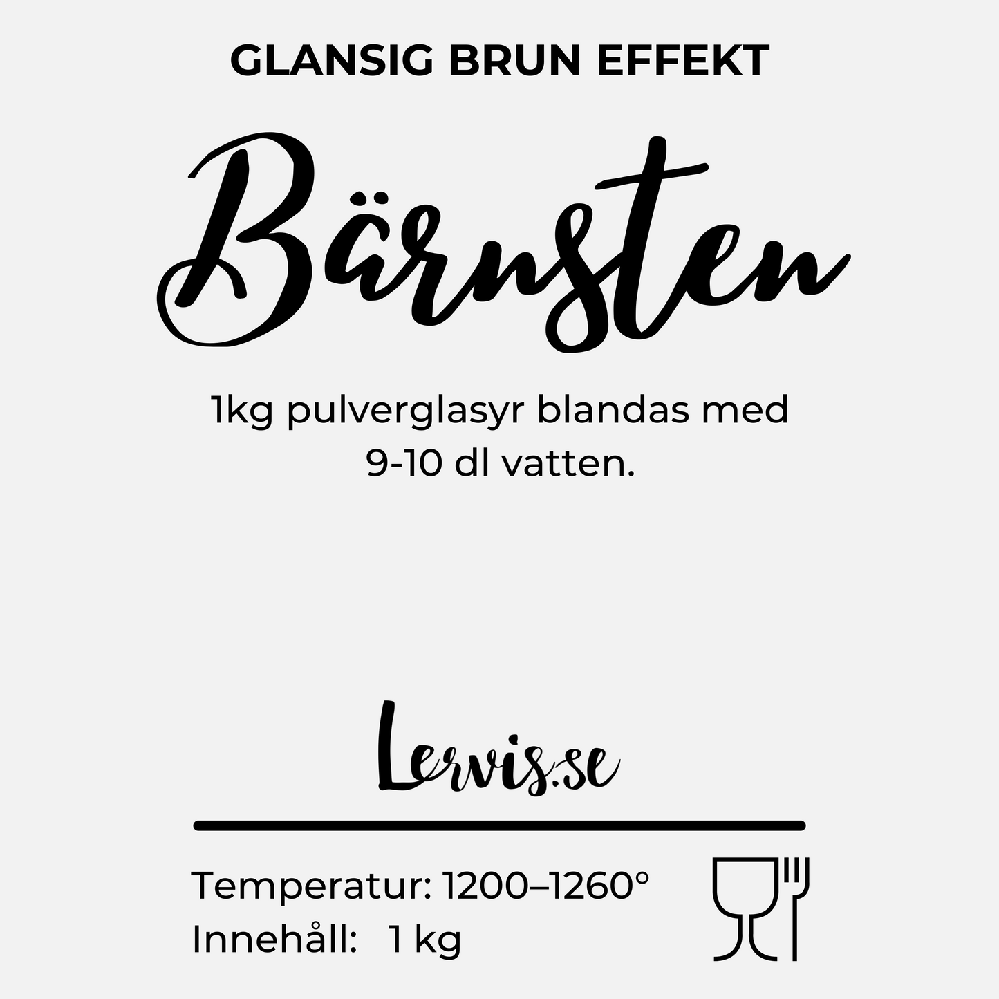 Bärnsten penselglasyr, glansig brun effektglasyr.