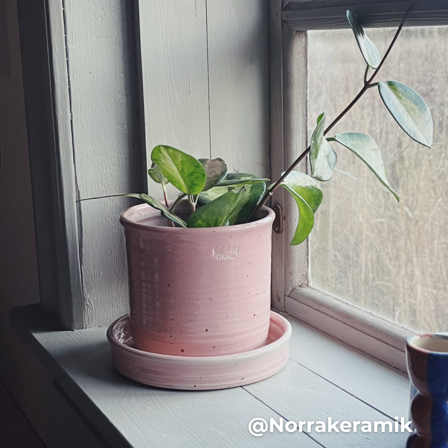 Rosa Penselglasyr med Prickar – Glansig Yta – Lervis.se