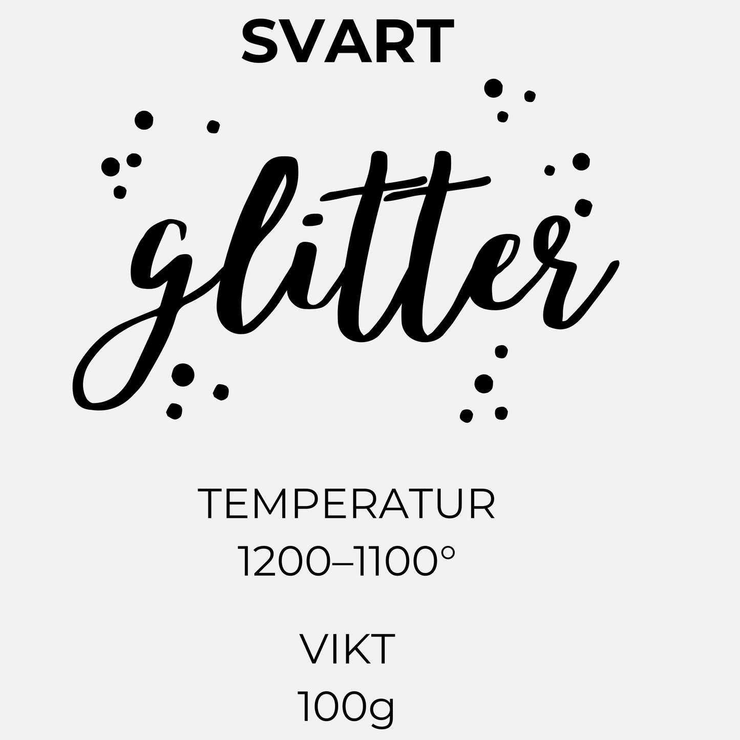 Glitter till glasyr – Svart Glitter 100g – Lervis.se