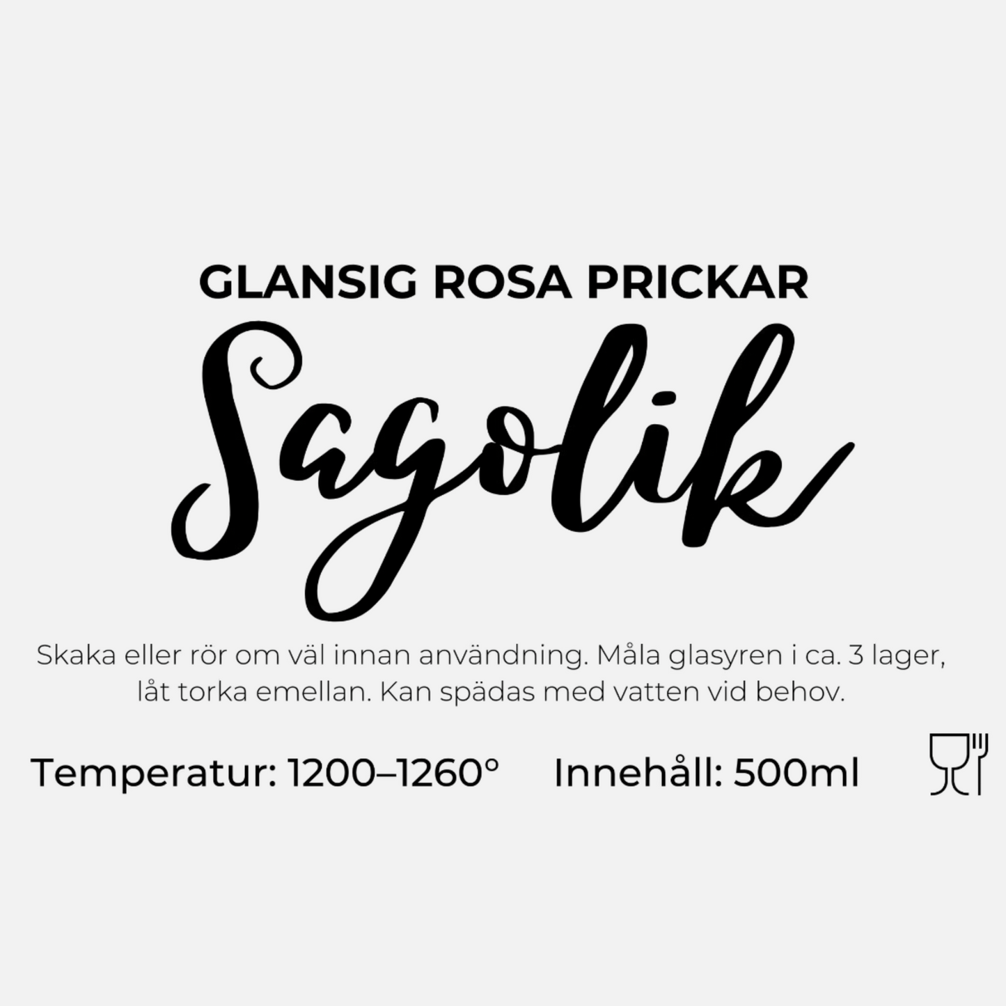 Sagolik penselglasyr, rosa med prickar