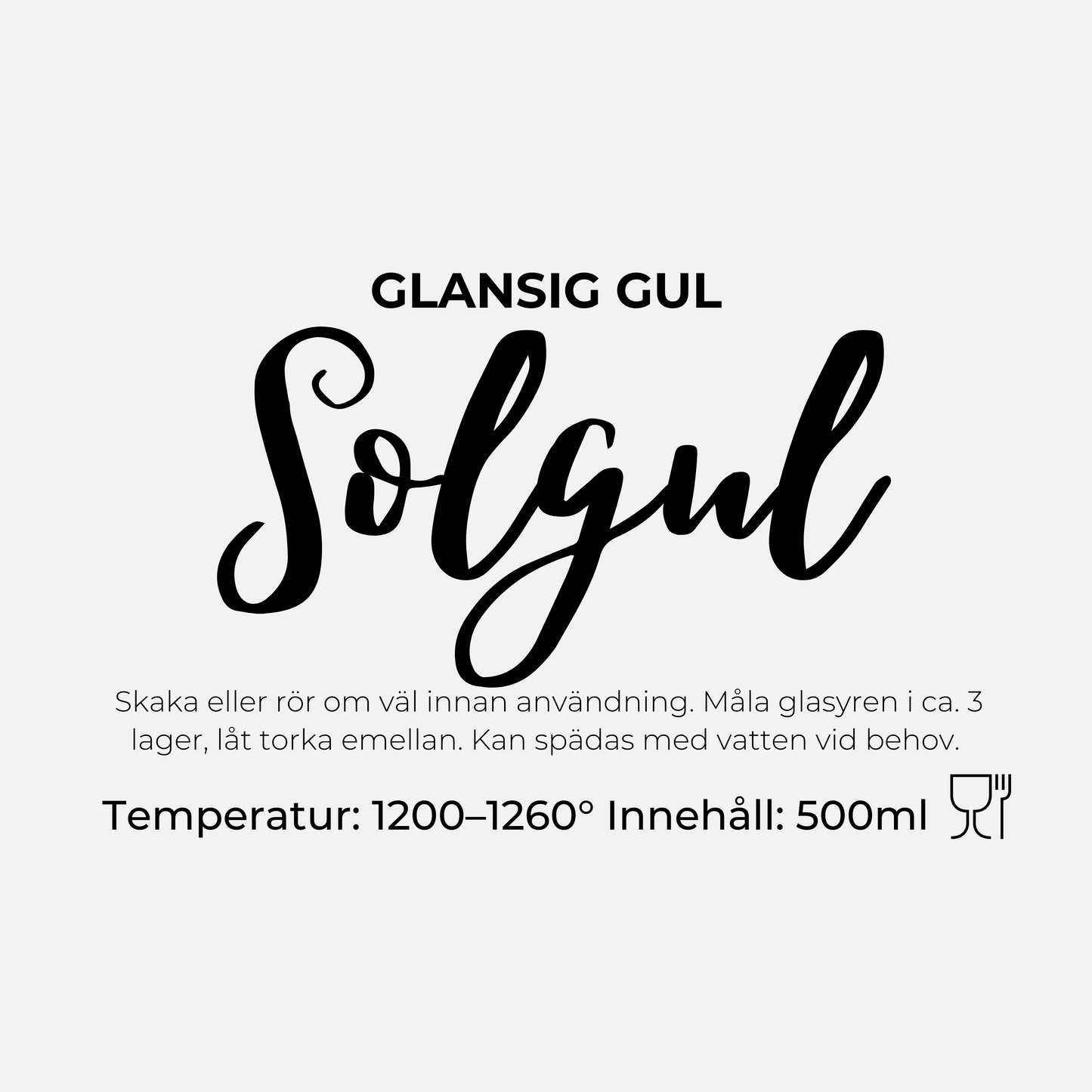 Solgul penselglasyr, glansig gul