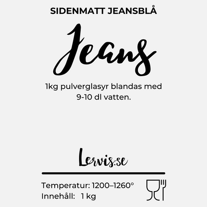 Jeans powder glaze, satin blue