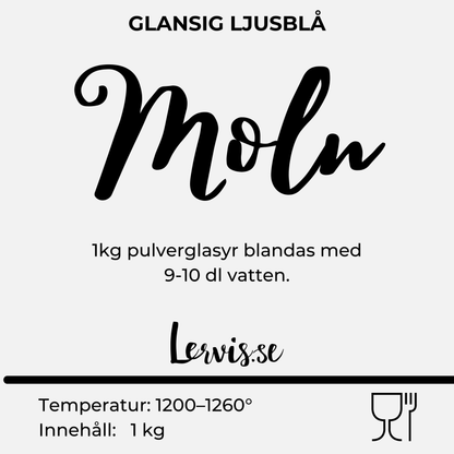 Moln penselglasyr, glansig ljusblå