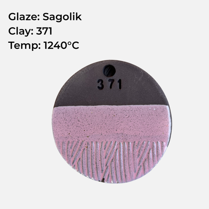 Sagolik brush glaze, pink with dots