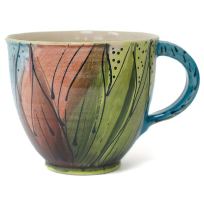 Kopp dekorerad med Under and On glaze