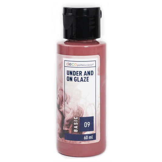 Röd - Under and On glaze, Basic 09 – flaska 60 ml